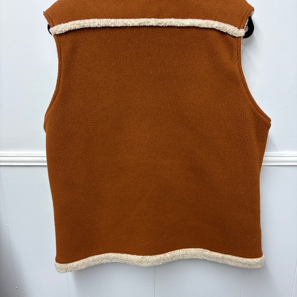 L.L. Bean Sherpa Fleece Brown Women's Vintage Vest Size Medium - Picture 7 of 9